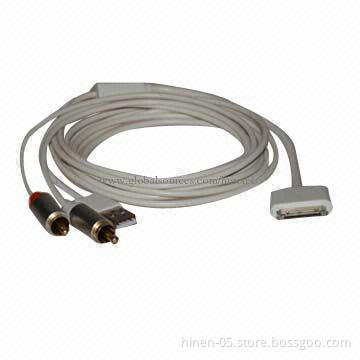 Dock Connector to Component AV Cable with USB, Connects Your Apple Devices